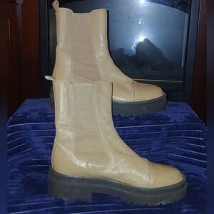 Sam Edelman Women Wellington Cedarwood Comfortable Chelsea Suede Boots.cream.8.5